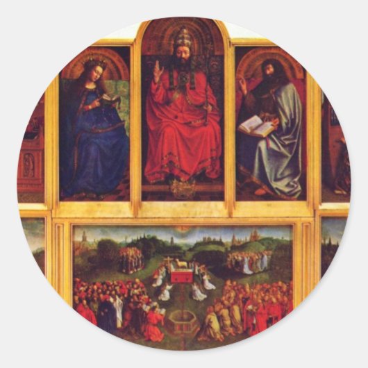 teer het Uitzicht van het Mystic Lamb Scene- van Ronde Sticker (Voorkant)