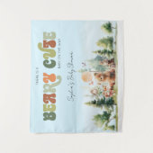 Téérrig knuffelbos babyshower wandkleed (Voorkant)