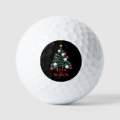 Tees the Season Golf Funny Christmas Golf Tree Golfballen (Voorkant)