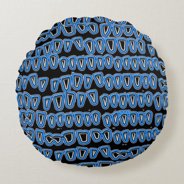 Teeth Dentist Dentistry Orthodontist Orale NEON Rond Kussen (Voorkant)