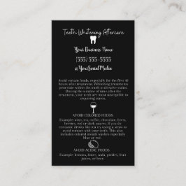 Teeth Whitening Aftercare Instruction Card Visitekaartje