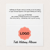  Teeth Whitening Aftercare Visitekaartjes (Buitenkant ongevouwen)