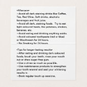  Teeth Whitening Aftercare Visitekaartjes (Binnenkant ongevouwen)