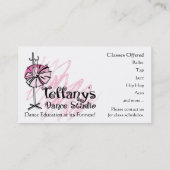 Teffany's Dance Studio Carte de visite - Custom (Dos)
