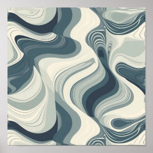 Tegel Abstract topografisch patroon Poster