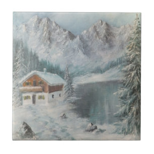 Tegel Ann Hayes schildert de Beierse sneeuwdroom Tegeltje