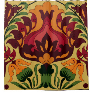  tegel, Art Nouveau decor. Douchegordijn