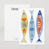 Tegel beschilderde vis bedankkaart (Voorkant / Achterkant)