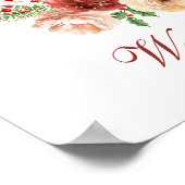 Tegel Bloem Kerstmis Dennenboom Welkom Poster (Hoek)