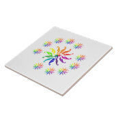 Tegel - Colorful Leaf Motifs Tegeltje (Zijkant)