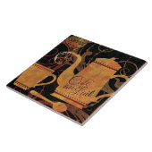 Tegel Flourish Coffee Service Cafe au Lait Tegeltje (Zijkant)