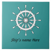 Tegel - Helm met Ship Name Tegeltje (Voorkant)