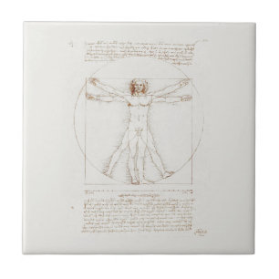 TEGEL : leONARDO DA VINCI : VITRUVIAN MAN Tegeltje