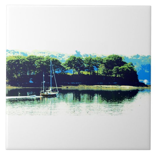 tegel met cruiseschip tegeltje (Voorkant)