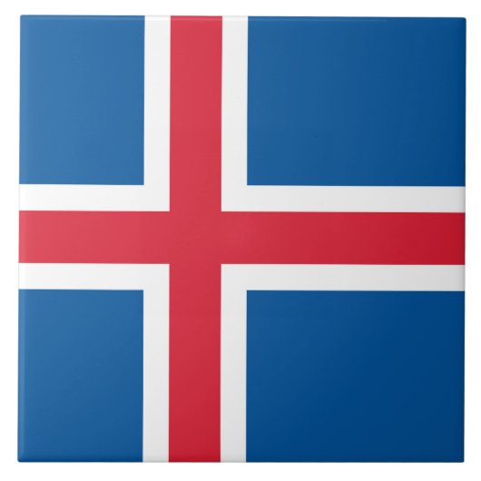 Tegel met de vlag van IJsland Tegeltje (Voorkant)