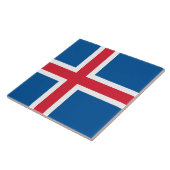 Tegel met de vlag van IJsland Tegeltje (Zijkant)
