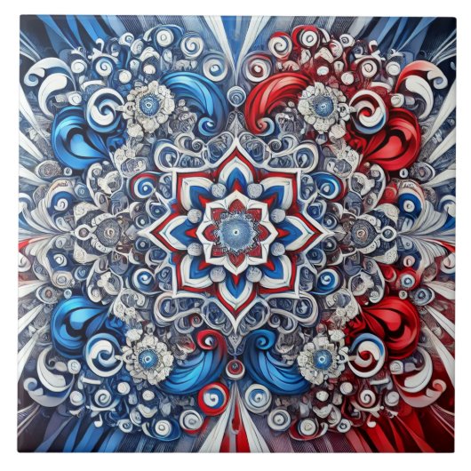 Tegel met Franse kleuren Modern Design Tegeltje (Voorkant)