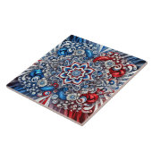 Tegel met Franse kleuren Modern Design Tegeltje (Zijkant)