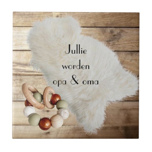 Tegel met tekst "Jullie worden opa & oma" Tegeltje (Voorkant)