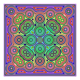 tegel ontwerp van kleurrijke concentrische cirkels perfect poster