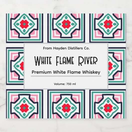 Tegel Patroon Gepersonaliseerde Liquor Bottle Labe Likeurfles Etiket (Enkel label)