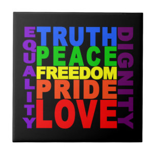 Tegel regenboogwaarden tegeltje