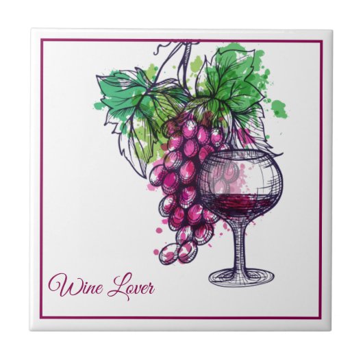 Tegel Trivet-Wine Lover Tegeltje (Voorkant)