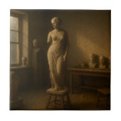 Tegel van de beeldhouwersstudio tegeltje (Voorkant)