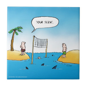 Tegel van de Cartoon van het Volleyball van de Tegeltje