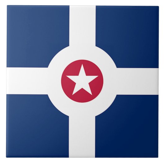 Tegel van de Indianapolis City Flag Tegeltje (Voorkant)