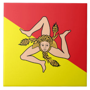 Tegel van de Siciliaanse vlag Tegeltje