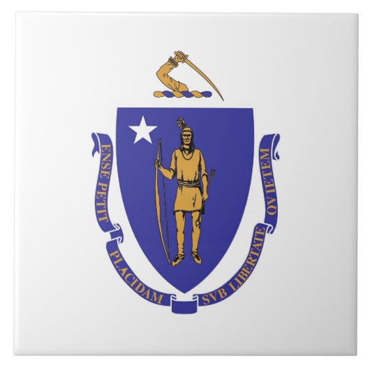 Tegel van de staatsvlag van Massachusetts Tegeltje (Voorkant)