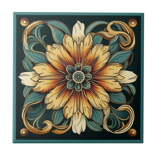 Tegel van keramische kunst, zoals decobloem tegeltje (Voorkant)