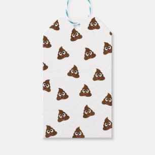 Tegel van Poo emoji die poep glimlacht Cadeaulabel