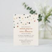 Tegel van Terrazzo Confetti Budget Wedding Invitat (Staand voorkant)