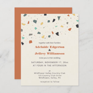 Tegel van Terrazzo Confetti Budget Wedding Invitat