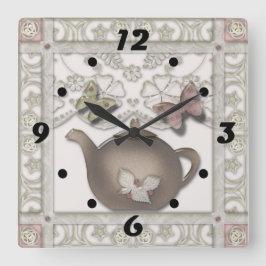 Tegel voor de keuken vierkante klok