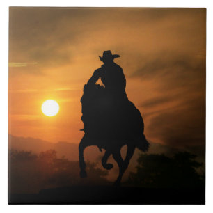 Tegel voor paarden en cowboy-kunst tegeltje