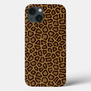Tegelachtergrond met een luipaardbont iPhone 13 hoesje