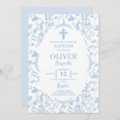 Tegelblauw doopsel kaart (Voorkant / Achterkant)