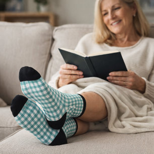 Tegelijk en wit geruit gingham patroon minimaal sokken