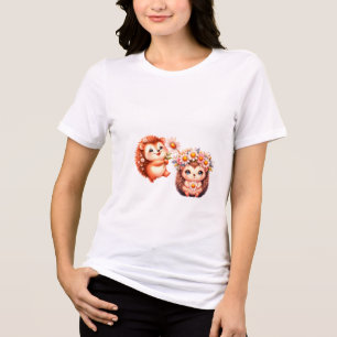 Tegelijk zo schattige Romantische Bloemige Egel Du Tri-Blend Shirt