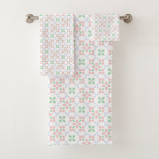 Tegelpaneel met zachte kleuren in pastel bloemenpa bad handdoek