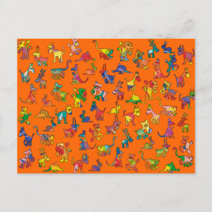 Tegels abstracte diersoorten briefkaart