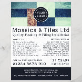 Tegels assorti, vloerder, advertentie van tegelzet flyer (Voorkant)