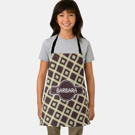 Tegels Beige Chocolade Minimal Pattern Schort (Insitu)