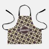 Tegels Beige Chocolade Minimal Pattern Schort (Voorkant)