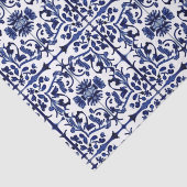 Tegels Blauw op Witte Historisch Traditioneel Tissuepapier (Detail)