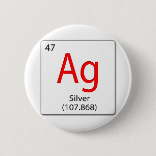 tegels chemisch element AG - Zilver Ronde Button 5,7 Cm