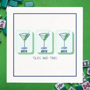 Tegels en Tinis Mahjong Martini Servet